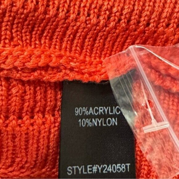 Pomander Place | NEW Red Adi Knit Round Neckline Bell Sleeve Mini Dress Size L - Picture 10 of 10